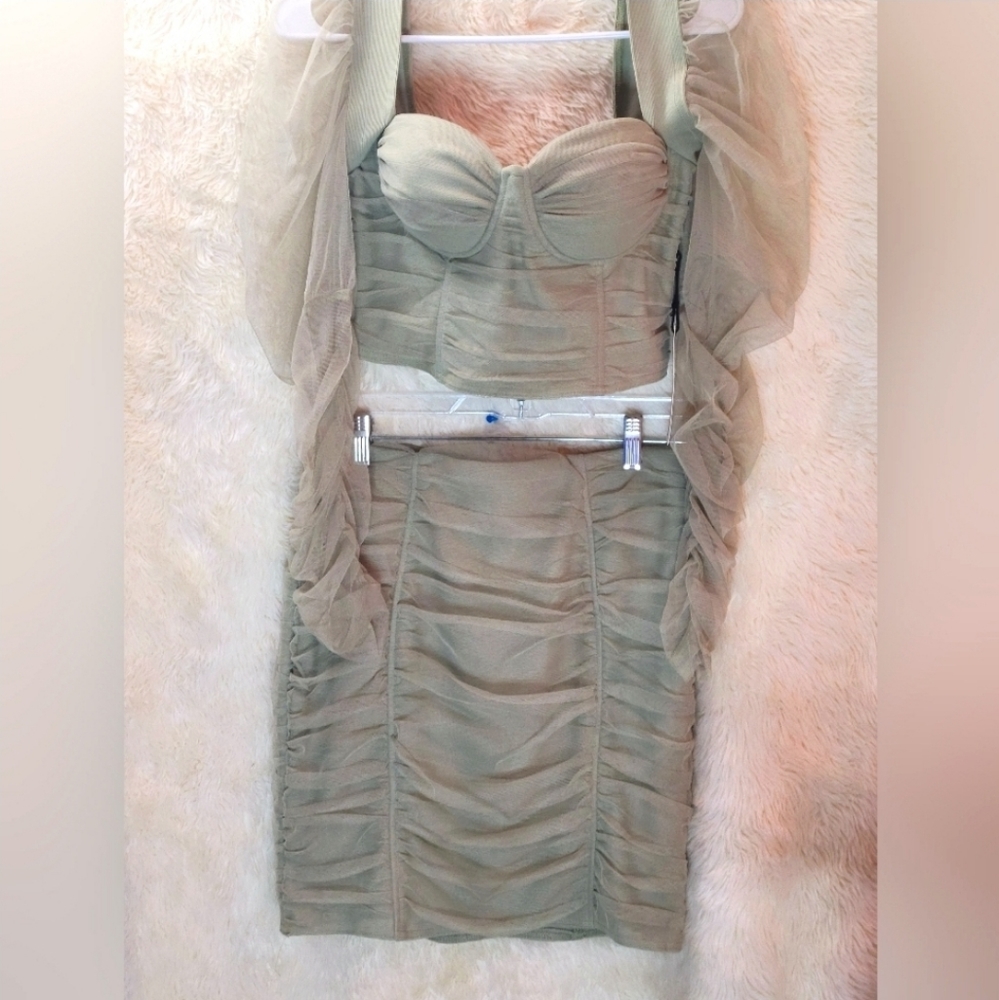 New 2PC Sheer Skirt Set